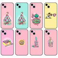 Kirby iPhone Cases with High-resolution Graphics: pink, mint green cute cartoon food, animals, and character illustrations, k