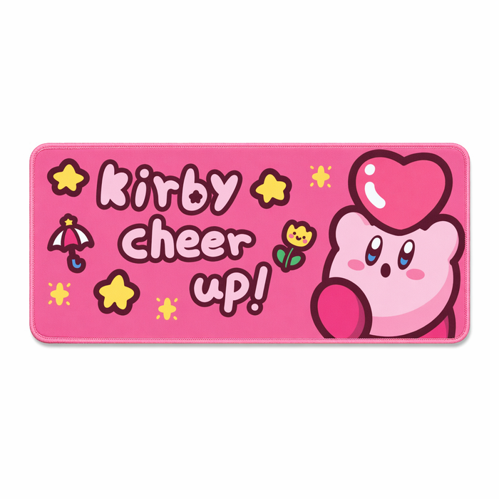Kirby Mouse Pad with Stitched Edges Pink