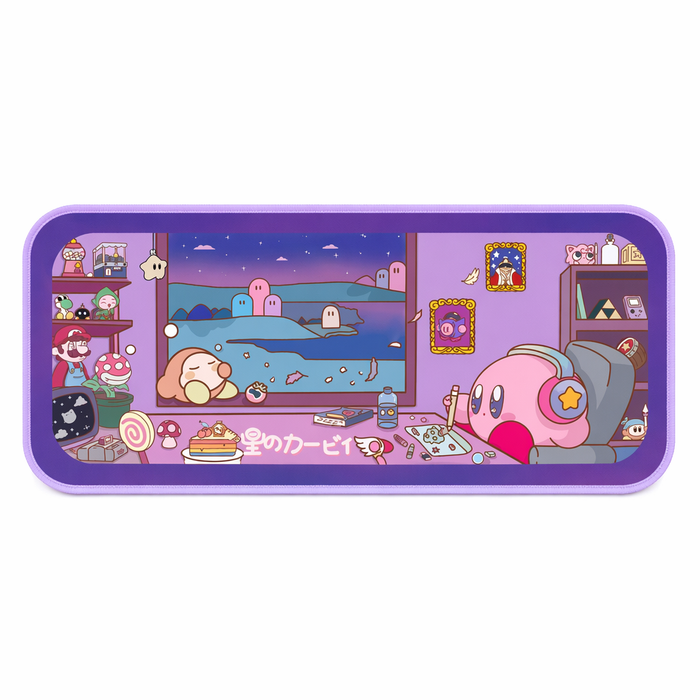 Kirby Mouse Pad with Stitched Edges Purple