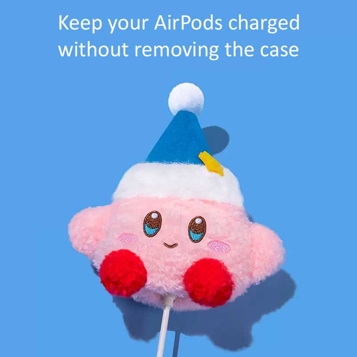 Kirby Plush AirPods Case Collection: pink, blue Kirby character, cute cartoon kawaii style