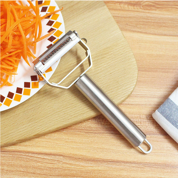Kitchen Tool for Peeling Vegetables, Fruits, and Potatoes with a Durable Stainless Steel Blade: silver, orange vegetable peel