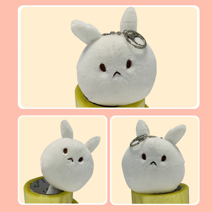 Klee Dodoco Keychain: Whimsical, Adorable, Huggable: white, brown rabbit character, cute cartoon style