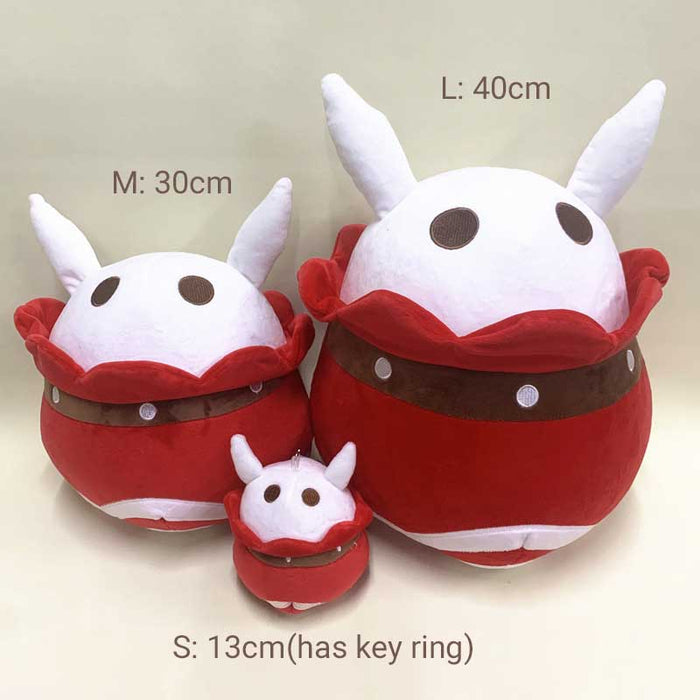 Klee Jumpy Dumpty Plush Bunny: white, red cartoon animal/character, kawaii cartoon style