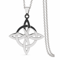 Knot-Shaped Geometric Necklace Silver