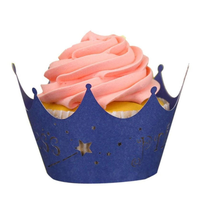 Lace Cupcake Muffin Wrapper, 100 pcs, Imperial Crown Design, Laser Cut: brown, white cupcake, decorative style