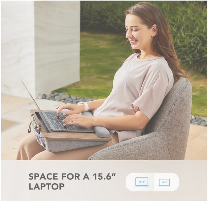 Laptop Lap Desk 15.6" Cushion Tray Anti Slip Stand Bed Sofa Portable-157