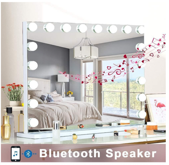 Large Vanity Mirror 80x60 LED Makeup Mirror 18 Bulbs Dimmable 3 Light Mod-27