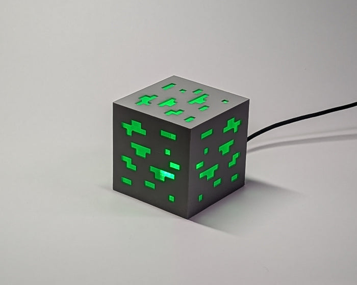 LED Minecraft-style Ore Light Green Lit Up Light On