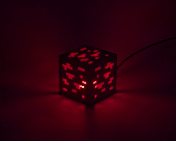 LED Minecraft-style Ore Red Lit Up