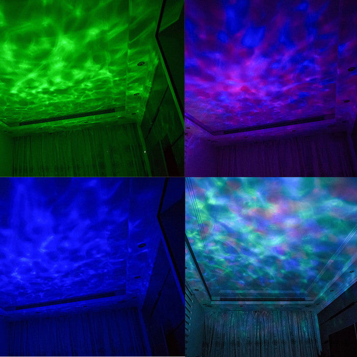 LED Ocean Wave Projector Speaker with Remote Control, High-Quality: white, blue ocean wave projector night light, modern deco