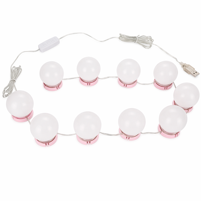 LED Vanity Table with Adjustable Brightness Lights - Set of 10 Bulbs Default