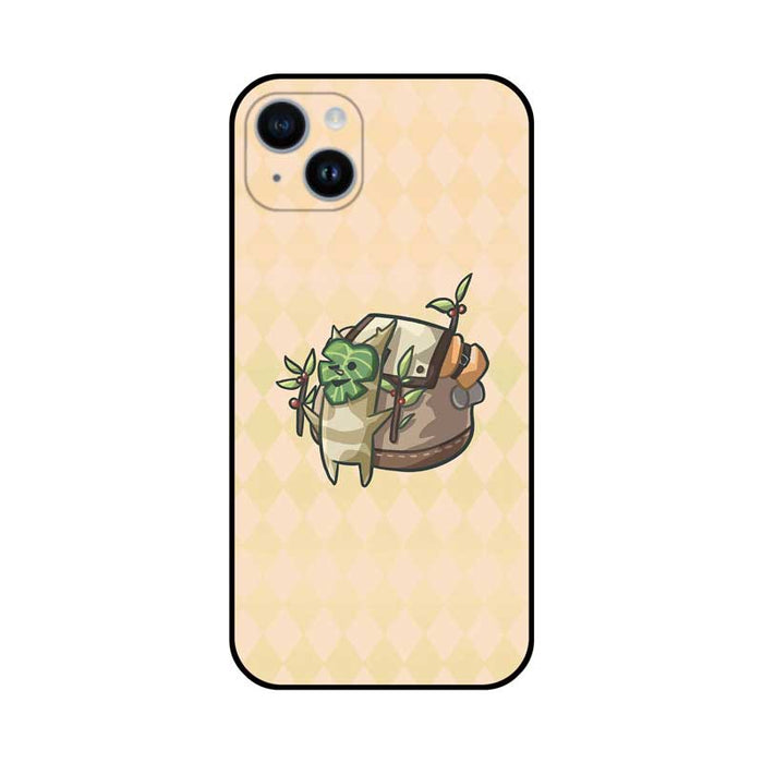 Legend of Zelda Korok Phone Case: pink, lavender cartoon plant-themed character, kawaii cartoon style