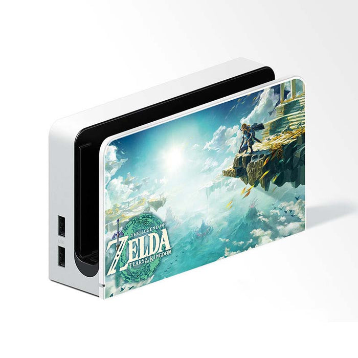 Legend of Zelda: TotK Switch Case: white, teal The Legend of Zelda: Tears of the Kingdom, fantasy game-themed graphic design