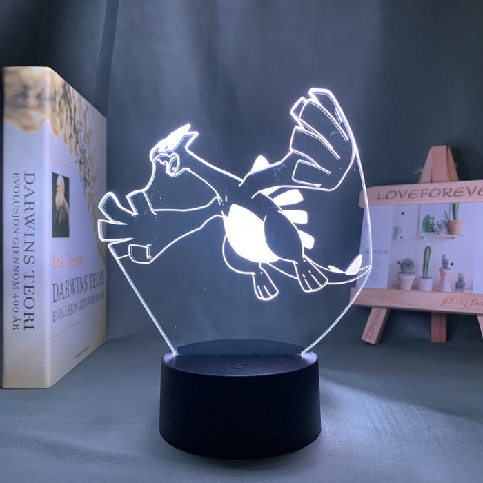 Legendary LED Light with Remote Control: blue-white light, clear Giratina character, cartoon/anime line art style
