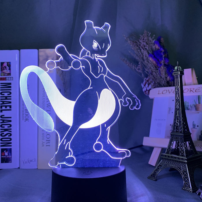 Legendary LED Light with Remote Control: blue-white light, clear Giratina character, cartoon/anime line art style