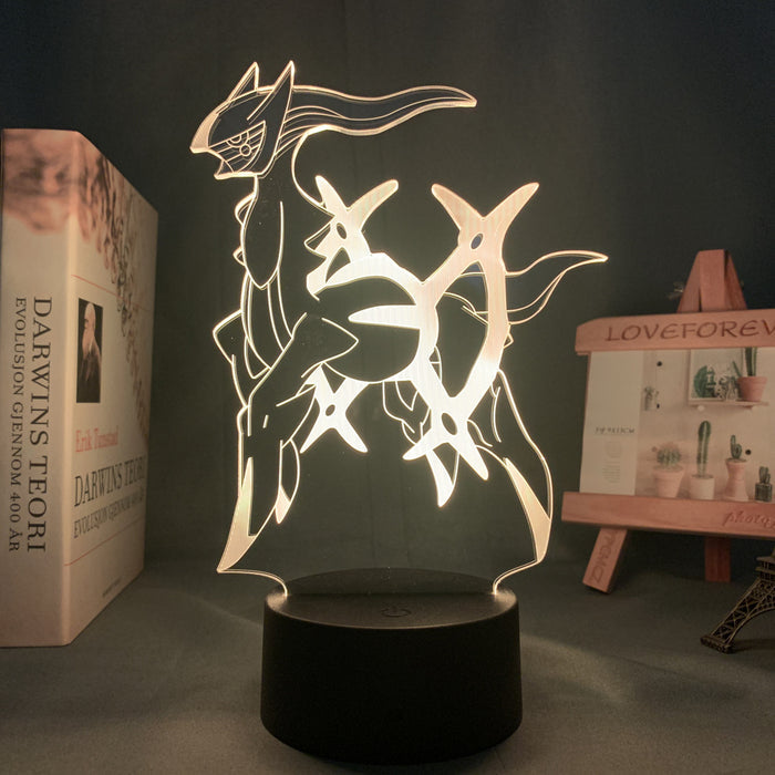 Legendary LED Light with Remote Control: blue-white light, clear Giratina character, cartoon/anime line art style