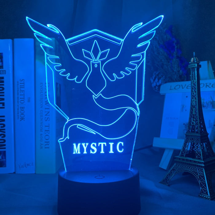 Legendary LED Light with Remote Control: blue-white light, clear Giratina character, cartoon/anime line art style