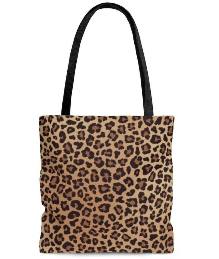 Leopard Print Animal Tote Bag, Clear Core Meaning, Different from Original: tan, brown leopard print, animal print style