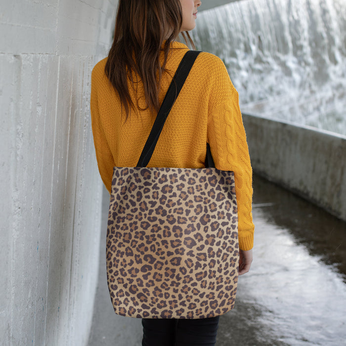 Leopard Print Animal Tote Bag, Clear Core Meaning, Different from Original: tan, brown leopard print, animal print style