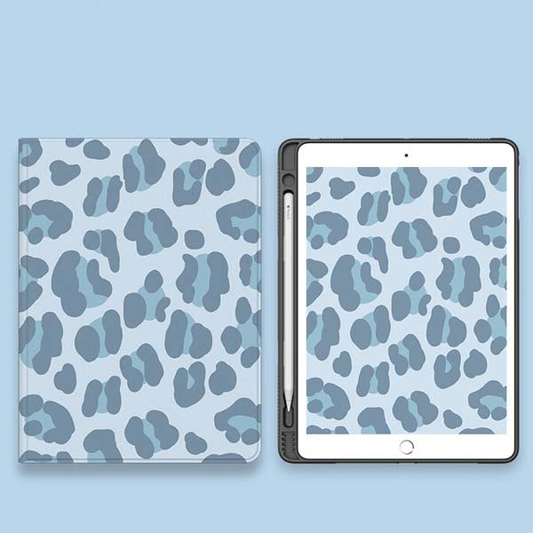 Leopard Print iPad Air Folio Case: light pink, dark pink pink leopard-like pattern, cartoon, patterned style