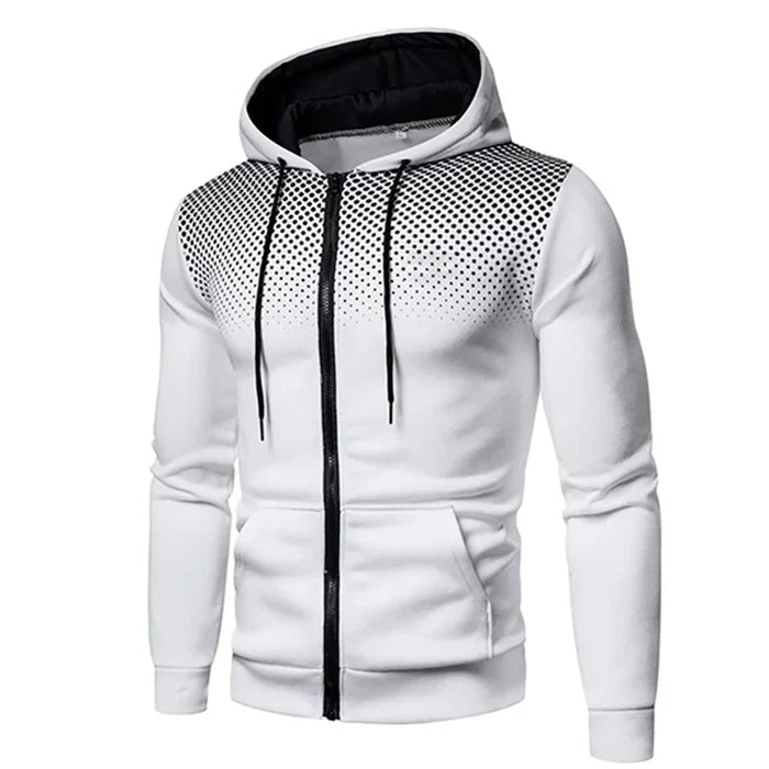 Lightweight Zip-Up Hoodie for Men: dark gray, black zip-up hooded sweatshirt, minimal sporty style
