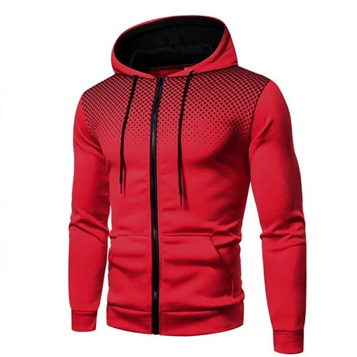 Lightweight Zip-Up Hoodie for Men: dark gray, black zip-up hooded sweatshirt, minimal sporty style