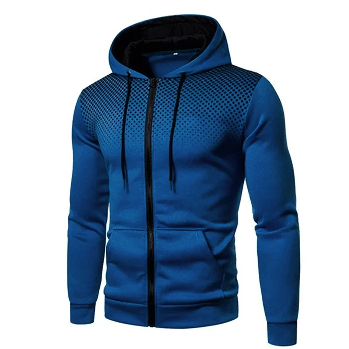 Lightweight Zip-Up Hoodie for Men: dark gray, black zip-up hooded sweatshirt, minimal sporty style