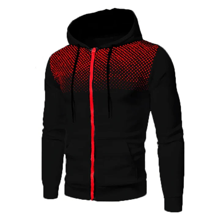 Lightweight Zip-Up Hoodie for Men: dark gray, black zip-up hooded sweatshirt, minimal sporty style