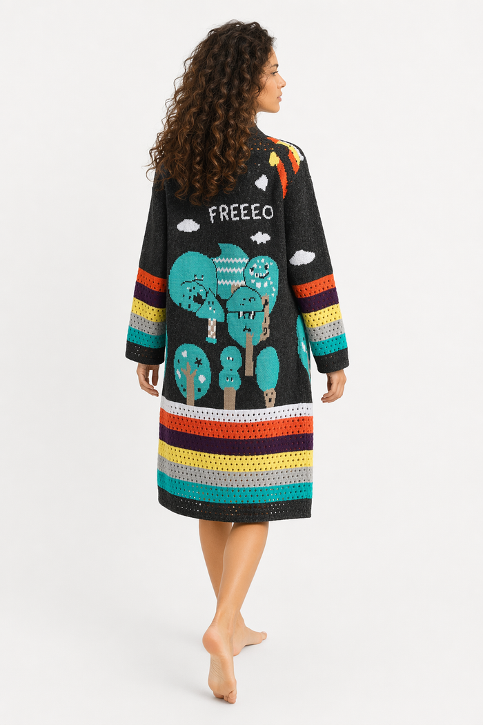 Long Graphic Cardigan for Women Default