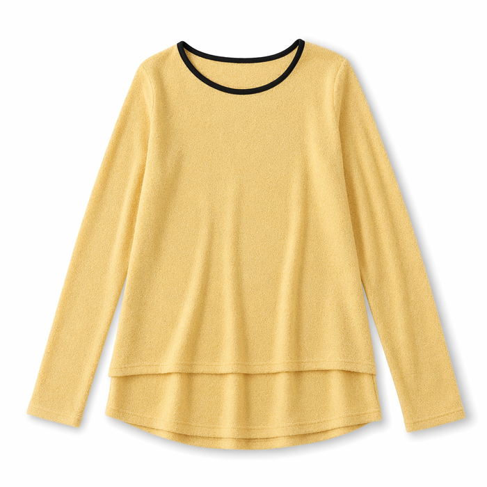 Long Sleeve Layered Women's Top Yellow