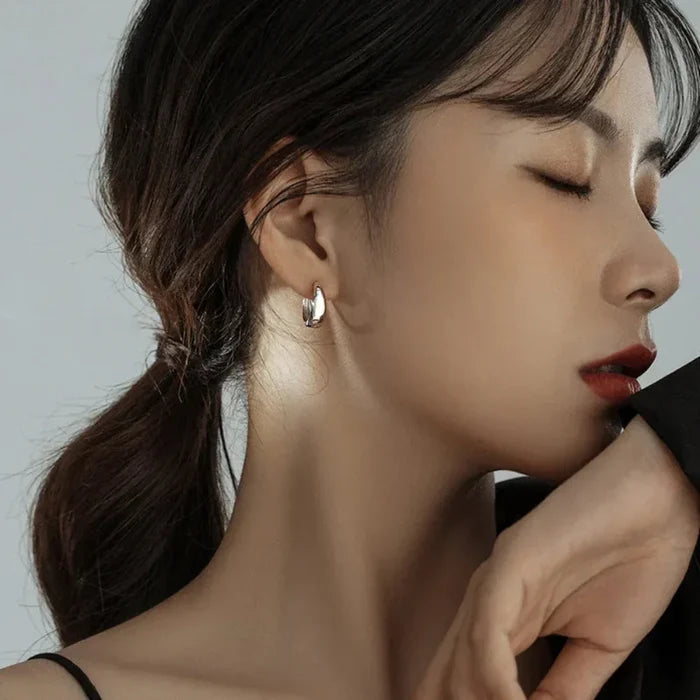 Love Circle Earrings: gold, silver pair of hoop earrings, minimal style