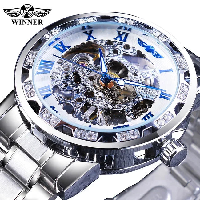 Luxury Blue Stainless Steel Mechanical Watch