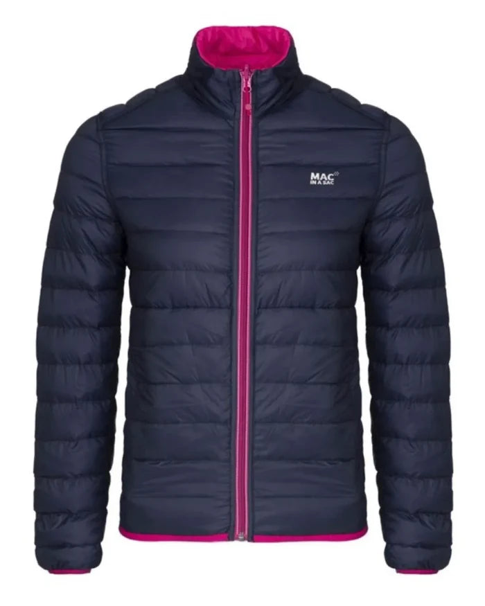 Mac in a Sac Polar Womens Reversible Down Jacket - Size 12 - Fuchsia / Navy