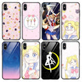 Magical Girl Phone Cases for Cute Lovers: pink, white Sailor Moon anime characters and symbols, cartoon anime kawaii style