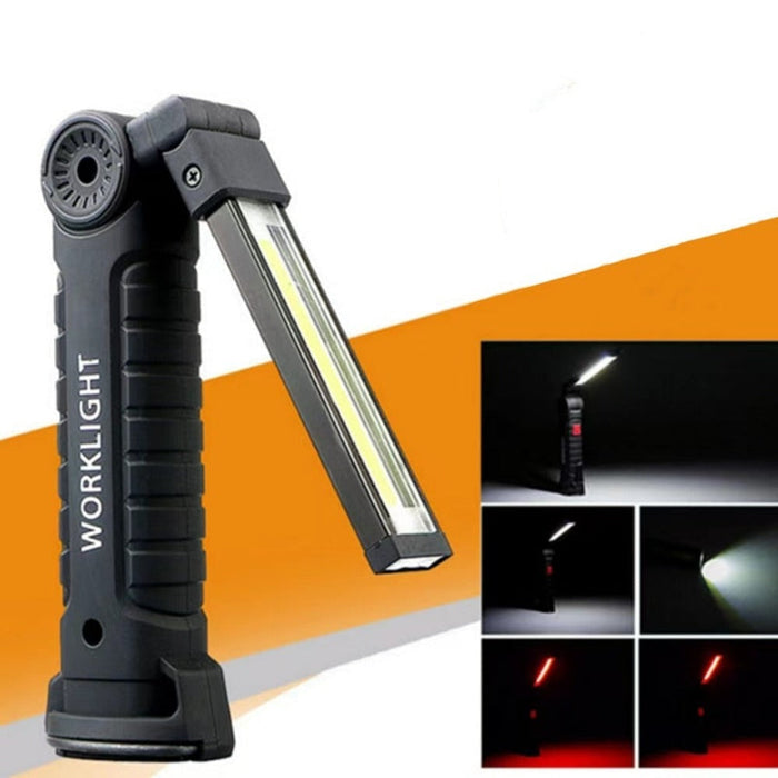 Magnetic Base Flashlight, Portable and Convenient: black, gray portable work light/flashlight, utilitarian industrial style