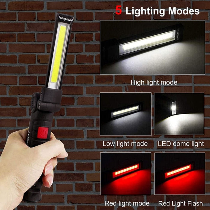 Magnetic Base Flashlight, Portable and Convenient: black, gray portable work light/flashlight, utilitarian industrial style