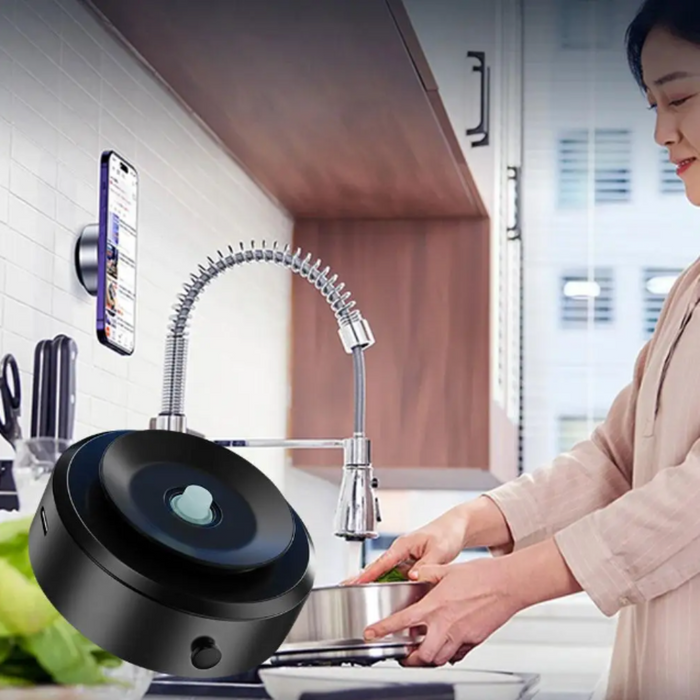 Magnetic Car Mount Holder for Mobile Phones with Vacuum Adsorption: black, purple car phone mount/holder, modern tech promoti