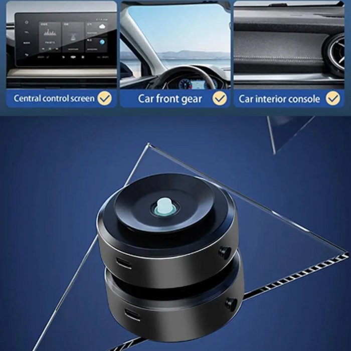 Magnetic Car Mount Holder for Mobile Phones with Vacuum Adsorption: black, purple car phone mount/holder, modern tech promoti