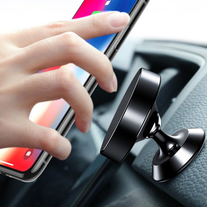 Magnetic Phone Holder for Vehicles: black, dark gray car dashboard phone mount, minimal modern style
