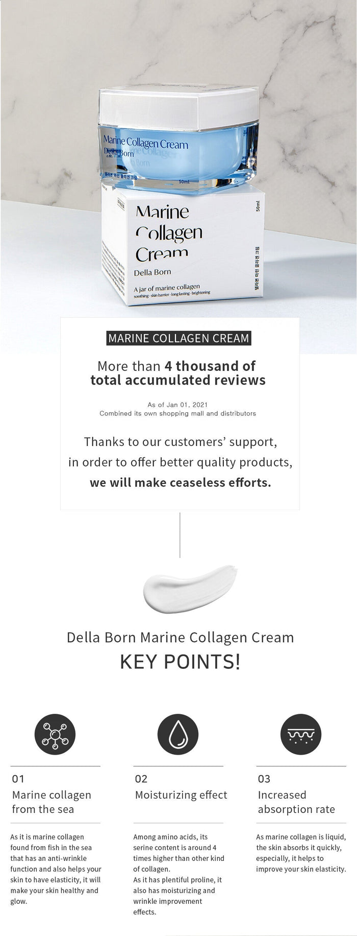 Marine Collagen Cream, 50ml: Della Born from Korea: light blue sleeveless top, minimal style