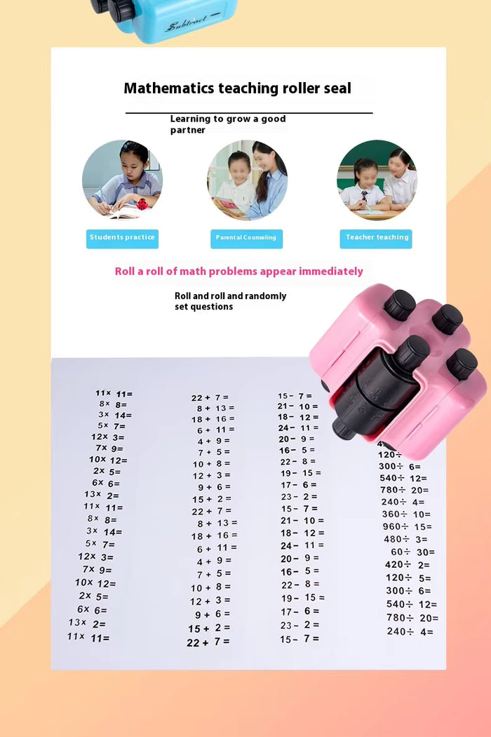 MathRoll 4-in-1 Teaching Stamp Roller – Kids Arithmetic Learning Tool
