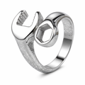 Mechanic's Band Ring for Men Silver