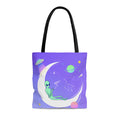 Medium Extraterrestrial Cooler Bag: purple, black alien and outer space theme, cartoon, whimsical style