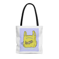 Medium Shopper Tote Bag, Protecting Otters and the Environment: white, black ocean conservation theme with seals, cartoon gra