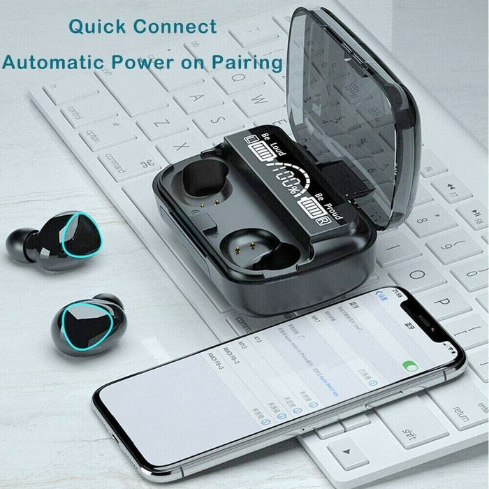 MEGA Dragon 10PRO HD Stereo Bluetooth Earbuds: black, cyan wireless earbuds with charging case, modern tech product style