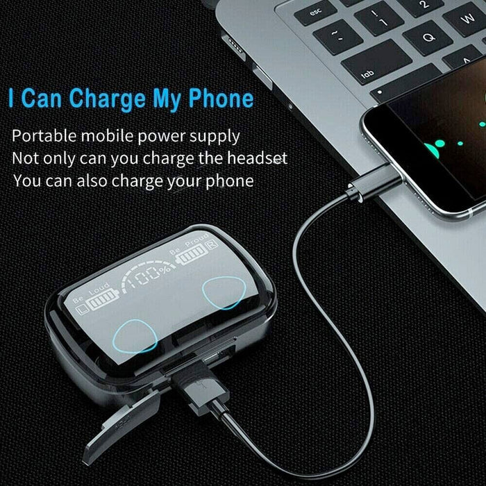 MEGA Dragon 10PRO HD Stereo Bluetooth Earbuds: black, cyan wireless earbuds with charging case, modern tech product style