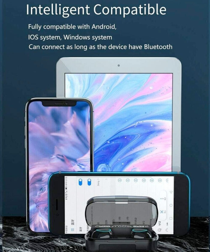 MEGA Dragon 10PRO HD Stereo Bluetooth Earbuds: black, cyan wireless earbuds with charging case, modern tech product style