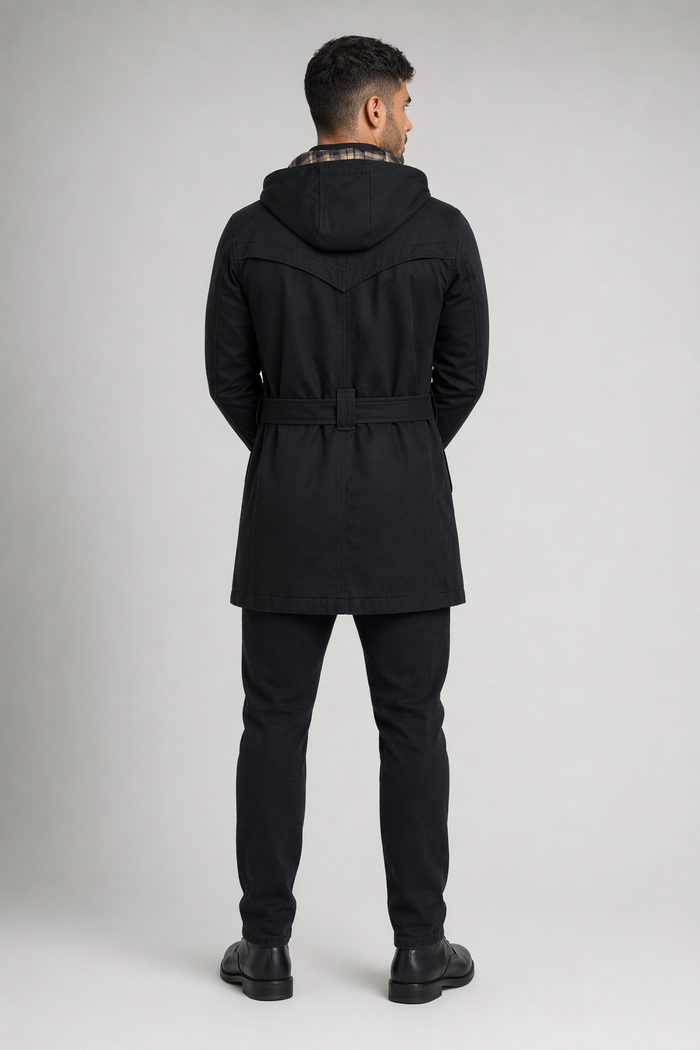 Men's Detachable Hooded Trench Coat Default