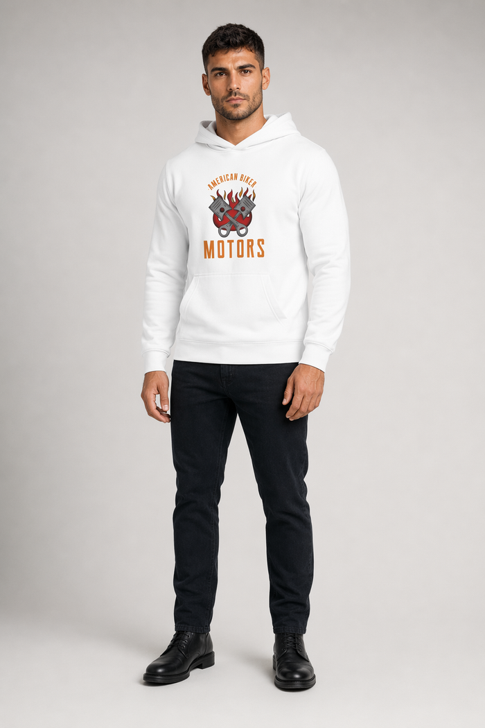 Men's Engine Hoodie Sweatshirt White
