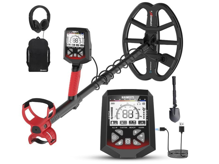 Metal Gold Detector Waterproof Coil 30cm Depth LCD Rechargeable Foldable-166
